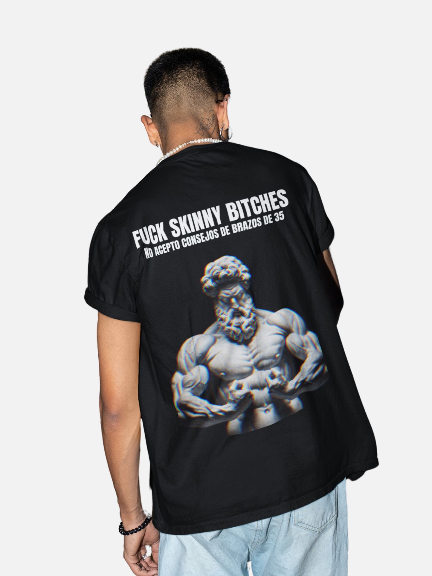 FUCK SKINNY BITCHES - Polera Oversize