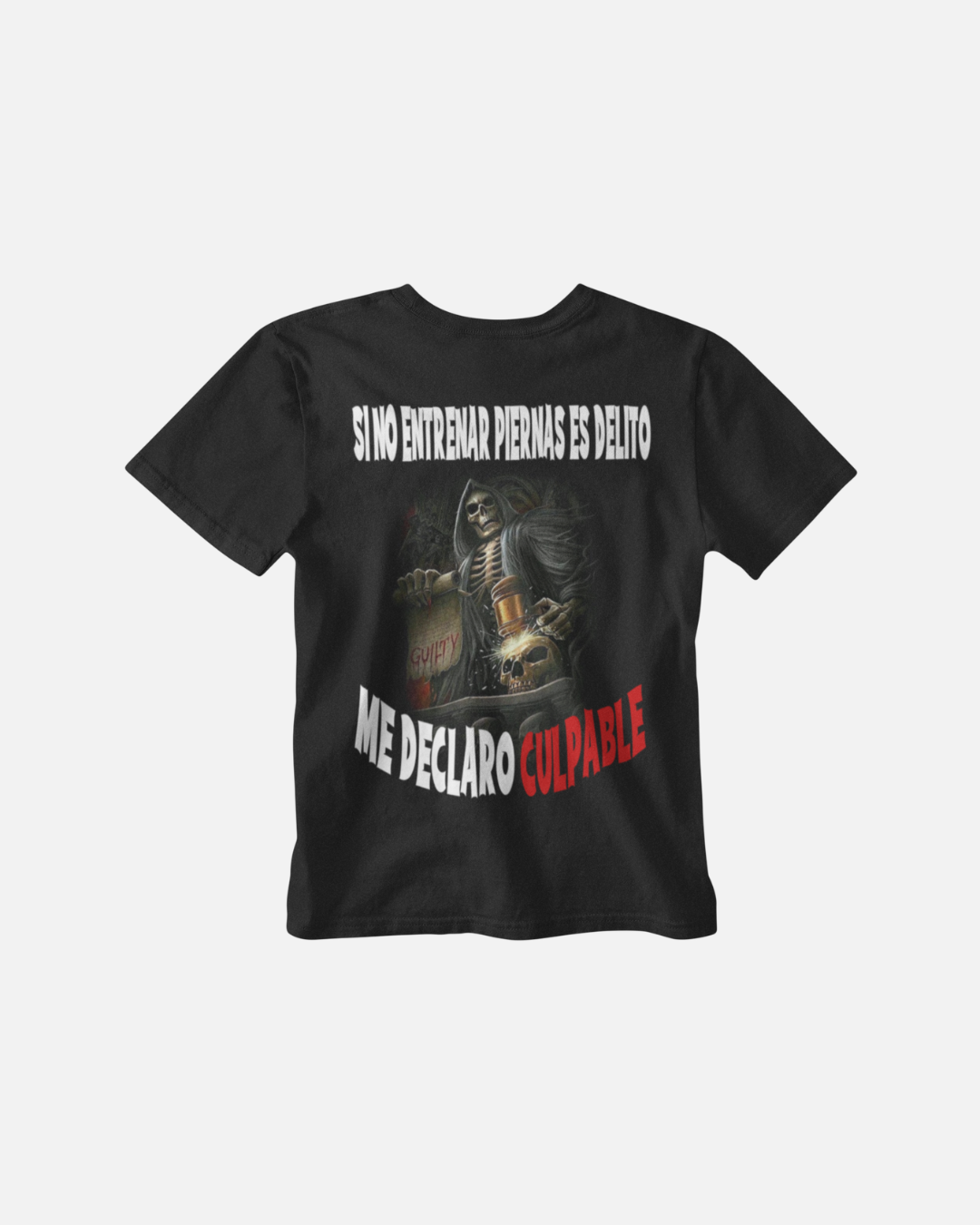 Culpable de saltarme el día de piernas - Polera Negra Oversize