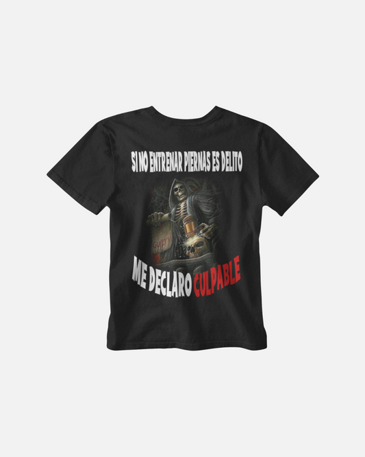 Culpable de saltarme el día de piernas - Polera Negra Oversize
